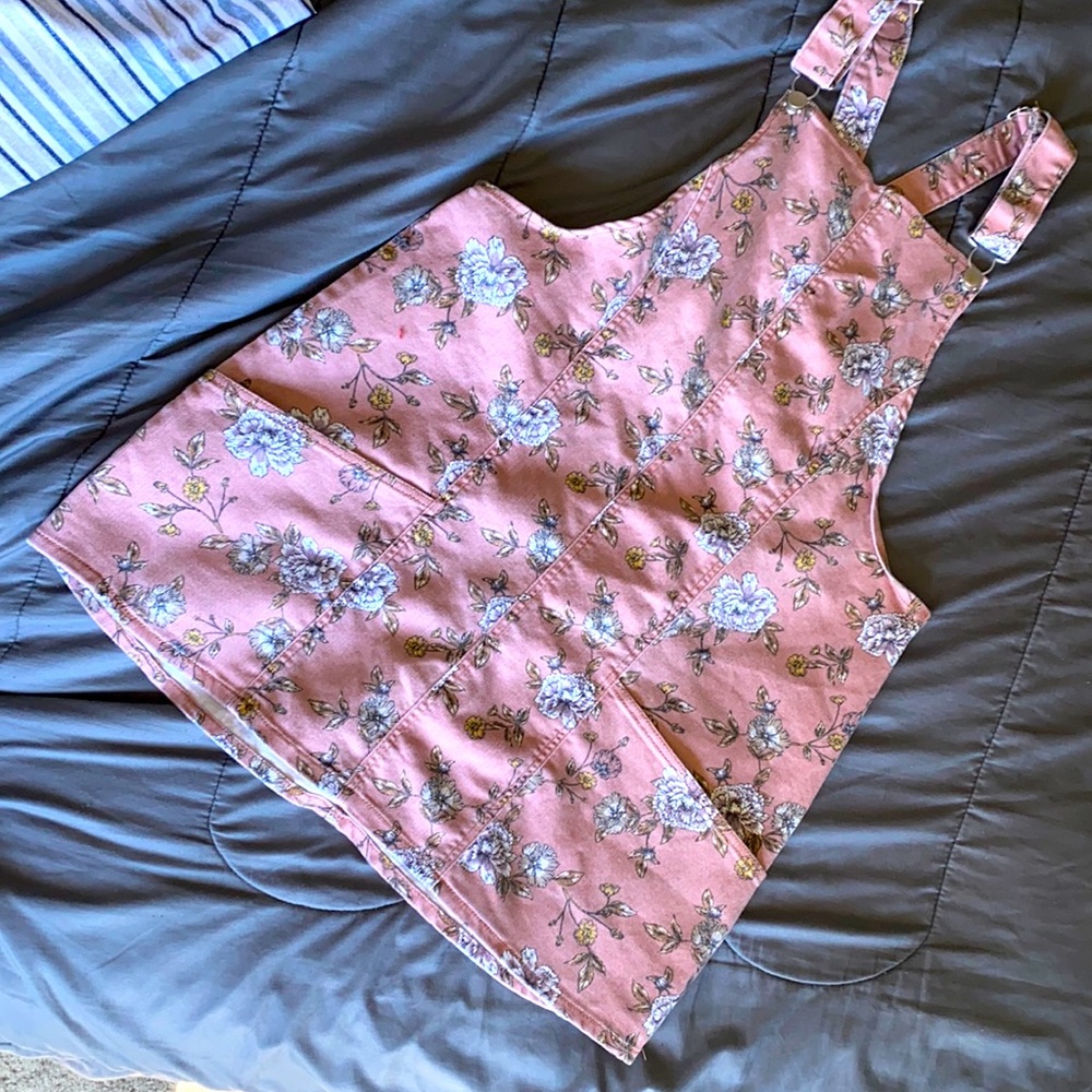 No Boundaries- Overall Skirt Floral Pattern